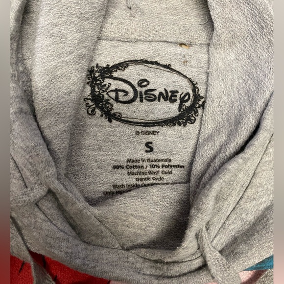 Disney The Little Mermaid Gray Crop Top Hoodie Sweatshirt - Picture 4 of 7